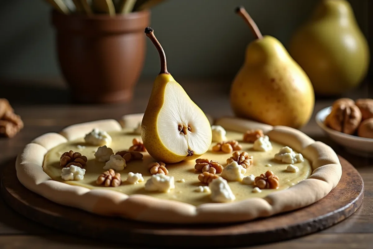 Pizza z Gruszką, Gorgonzolą i Orzechami: Przepis na Niezwykłe Połączenie Smaków